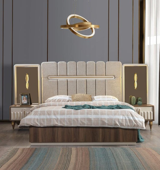Luxe Modern Upholstered King Bed Set
