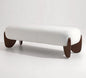 Modern Minimalist Upholstered Bench – Wooden Base