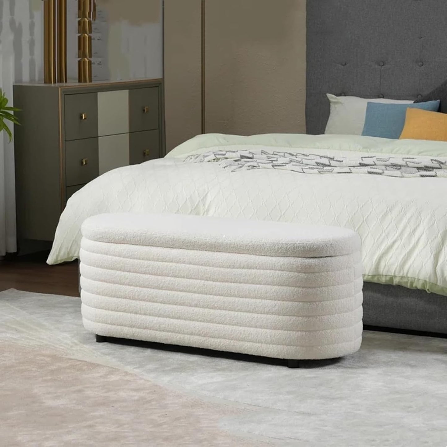 Modern Velvet Storage Bench